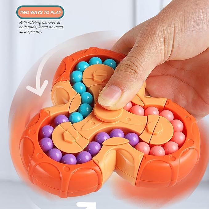 Stocking Stuffers Gift for Kids,YUDANSI Magic Bean Puzzle Toys, Rotating Fidgets Magical Cube Fingertip Toy, Gift for Boys Girls Age 3+, 5-7, 8-12, Brain Teaser Puzzle Toys for Teens Adults
