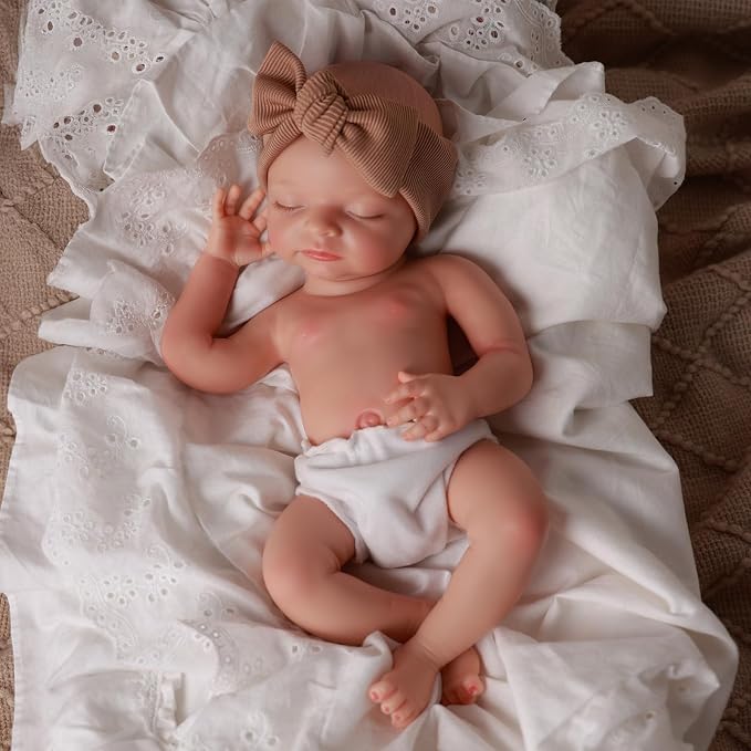 BABESIDE 16 Inch Silicone Baby Doll Weighted 4 Pounds,[NOT Vinyl] Realistic Baby Doll Girl Lifelike Reborn Baby Dolls Silicone Full Body Gift with Accessories for Kids 3+ & Collectors