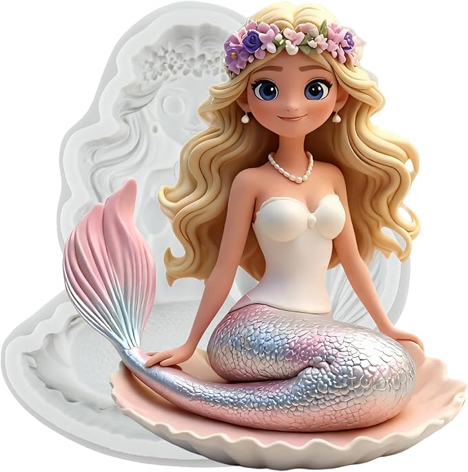 Mermaid Polymer Clay Molds Mermaid Silicone Mold for DIY Crafts Epoxy Resin Casting Polymer Clay Tools Craft Air Dry Jewelry Making