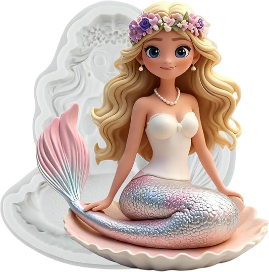 Mermaid Polymer Clay Molds Mermaid Silicone Mold for DIY Crafts Epoxy Resin Casting Polymer Clay Tools Craft Air Dry Jewelry Making