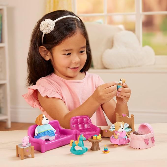 Li'l Woodzeez – Miniature Furniture Set – Living Room & Nursery Set – Dollhouse Accessories – Durable & Colorful – Encourages Imaginative Play & Storytelling – Gift for Kids
