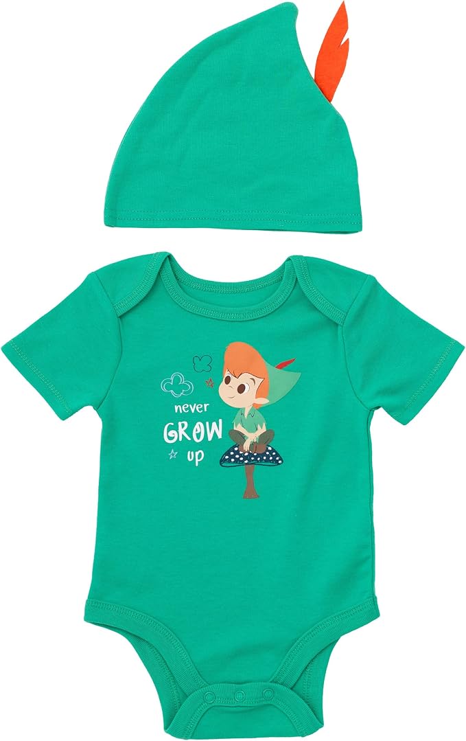 Disney Cosplay Baby Bodysuit and Hat Set Newborn to Infant Sizes (Newborn - 24 Months)