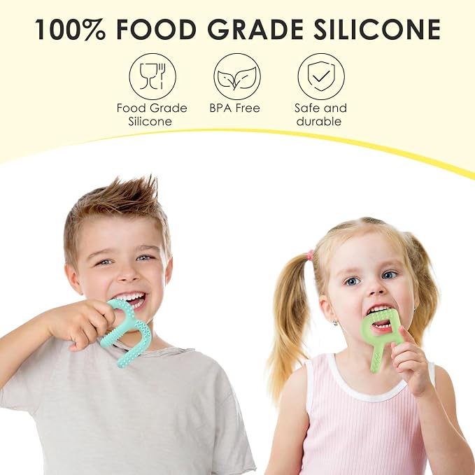ERKOON Chew Toys for Autistic Children - Bpa-nae, Textured Silicone Teether Rings for Oral Stimulation and Calming - Safe, Durable, and Easy to Hold - Set of 2 Multicolor Teethers (M+R)