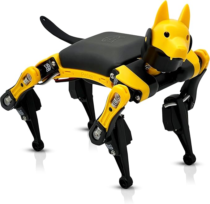 Petoi Programmable Robot Dog Bittle X V2 Lite Servo | Coding Smart Robot Dog Kit, Voice Controlled, Quadruped Interactive Robot for Kids (Bittle X V2 - lite servos - Construction - Yellow + Black)