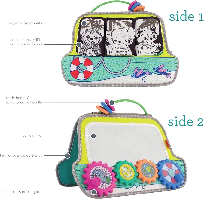 Infantino Busy Board Mirror & Sensory Discovery Toy Boat