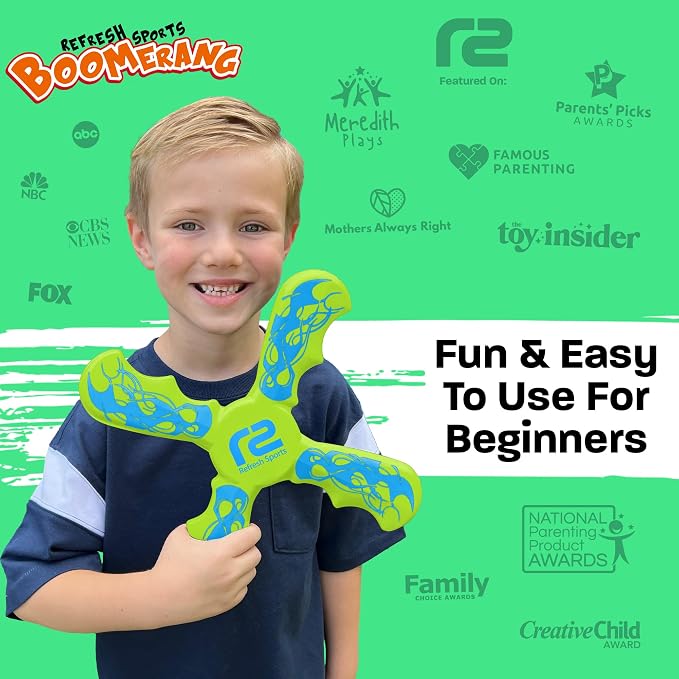 Soft Foam Boomerang - Beach Toys For Boys & Girls - Outdoor Flying Toys for Kids Ages 6 & Up - Fun Boys Toys Age 8-10 Summer Beach Toys For Kids Ages 8-12 Teens & Boy Birthday Gifts Idea For Kids
