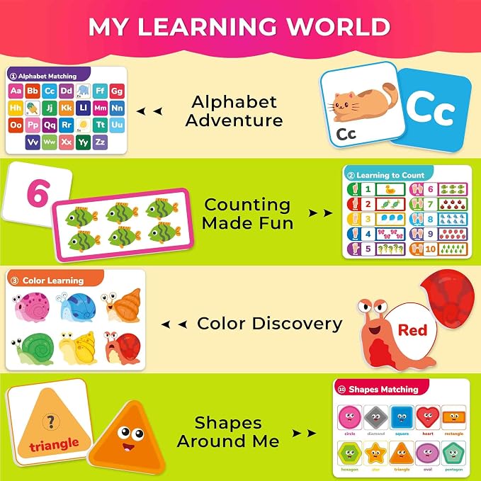 QUOKKA Montessori Busy Book for Toddlers 3-5 - My Preschool Learning Activities for Kids Ages 2-4 - Homeschool Educational Toys for Kids - Velcro Toddler Busy Book for 1+ Year Old
