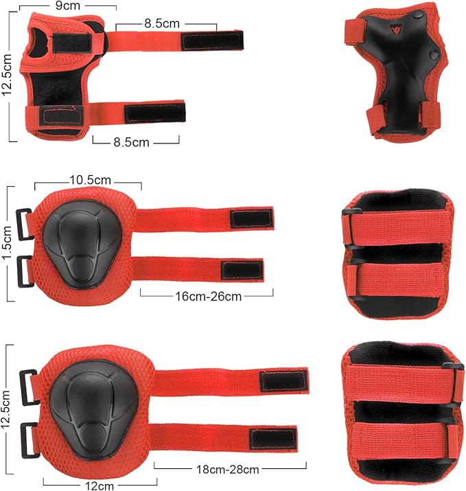 WayEee Kids Bike Helmet Set Skateboard Knee Pads, Helmet Pad Set Protective Gear Set Adjustable for Girls Kids 3-14 Helmet Elbow Pads Wrist Guards for Sport Cycling Bike Roller Skating Scooter
