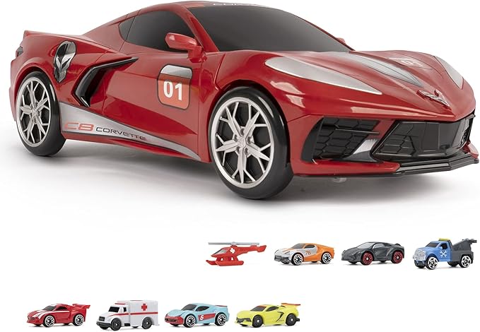 Micro Machines Corvette Raceway Transforming Corvette into Raceway Playset - Toy Cars for Kids and Collectors - Collect Them All - Amazon Exclusive