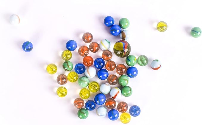 Sunny Days Entertainment TOYMENDOUS 50 Piece Marbles - Colorful Glass Marble for Kids Games | 49 Player Marbles and 1 Shooter