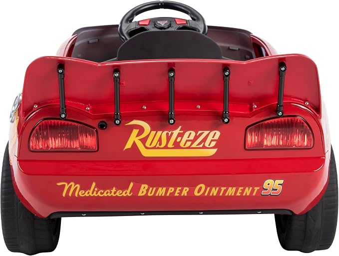 Huffy Cars Lightning McQueen 6V Ride-On Toy Car with Headlights & Engine Sounds, Foot Pedal Drive, Up to 2.5 MPH, Ages 3–7
