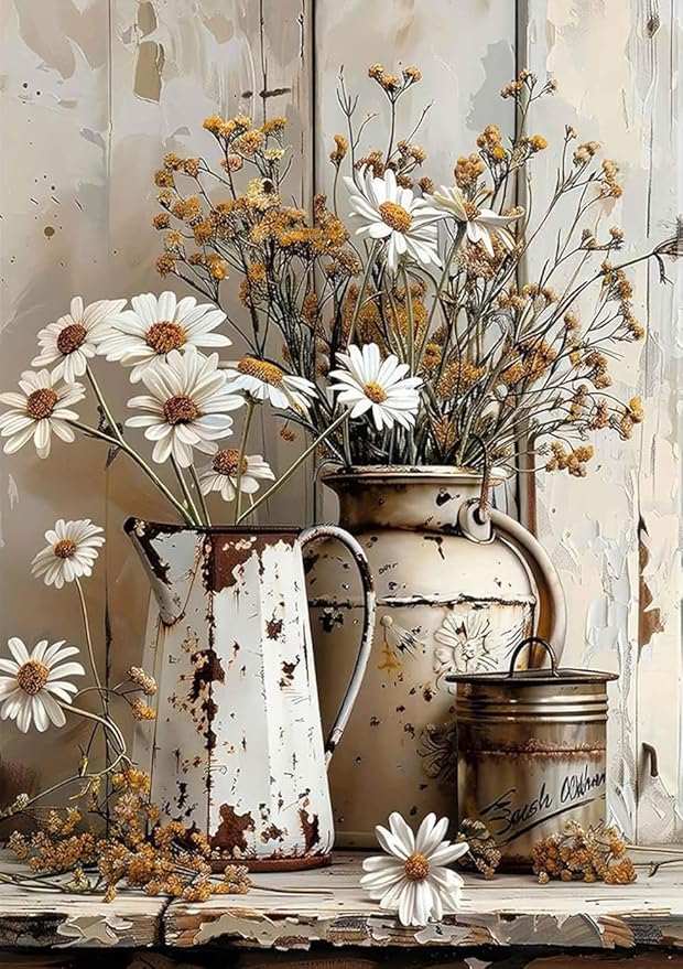 WUDWL Paint by Numbers for Adults and Kids, Painting by Number Kits On Canvas, Number Artist Paint by Number Kit Funny Flower Without Frame DIY Oil Painting Acrylic Paints, Home Wall Decor, 12x16in