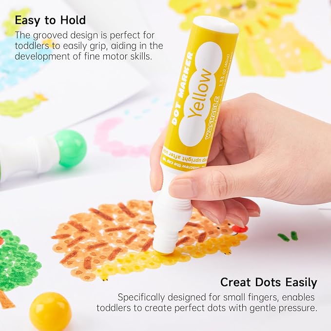Shuttle Art Dot Markers, 14 Colors Bingo Daubers with 135 Patterns, 5 Activity Books, Educational Set With Art Activities,Non-Toxic Washable Coloring Markers
