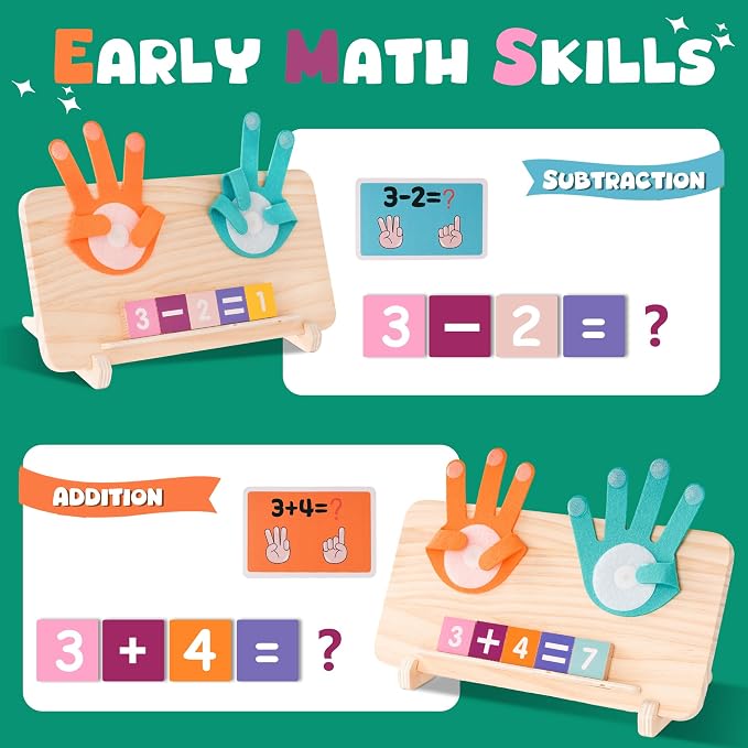 Hirger Montessori Learning Educational Toys for Kids 3 4 5 Year Old, Math Manipulatives Number Counting Blocks for Toddlers, Preschool Birthday Gifts for Boys Girls