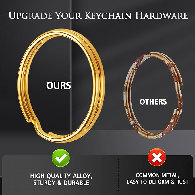 Gold Keychain Making Kit 50PCS – 25 Lobster Claw Clasps & 25 Key Rings, DIY Jewelry Craft Accessories for Handmade Projects