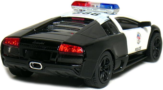 KiNSMART Lamborghini Murcielago LP640 1:36 Scale 5" Die Cast Model Super Sports Car Toy (Black Police)