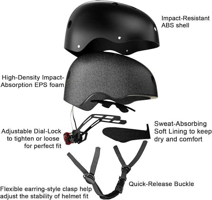 Kids Bike Helmet with LED Light,Lightweight Adjustable Childs Helmet for boy & Girl Ages 5-8-14,Multi-Sport Safety Helmet for Skateboard Cycling Scooter