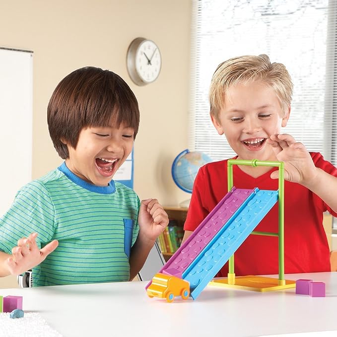 Learning Resources STEM Force and Motion Activity Set - Classroom STEM Toys for Kids, Kids Science Experiments, Science Engineering Kits, Physics Toys, Building Kits, Toy Engineering Set