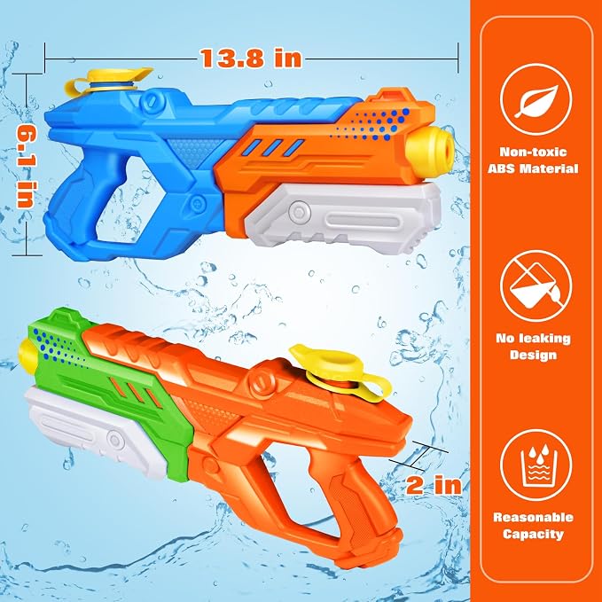 Quanquer 600CC Water Guns for Kids Adults - 3 Pack Super Squirt Water Toy Gun High Capacity Long Shooting Range Soaker Blaster for Swimming Pool Beach Outdoor Fighting Party