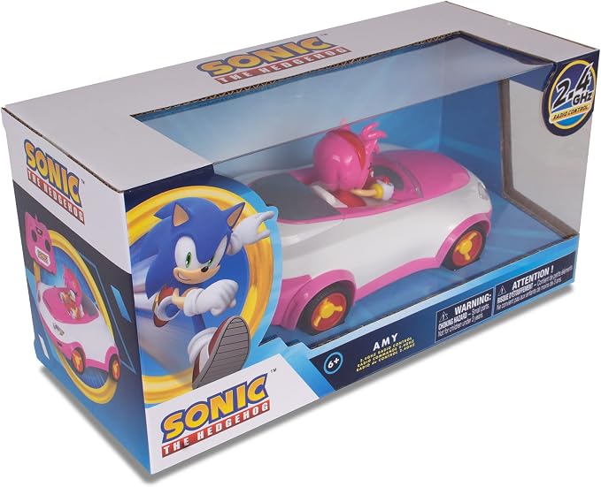 Sonic The Hedgehog Sonic Team Sonic Racing RC: Amy Rose - NKOK (683), 1:28 Scale 2.4GHz Remote Controlled Car, 6.5' Compact Design, Officially Licensed Sega, Battery Powered, Ages 6+