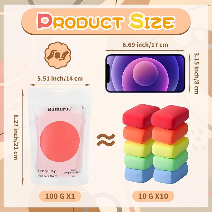100g Brown Air Dry Foam Clay, Magic Model Clay for Kids, Colorful Soft Clays for School Supply, Slime, Art Projects, Cosplay - Non-Sticky, Non-Toxic & Safe - Gifts for Children and Adult