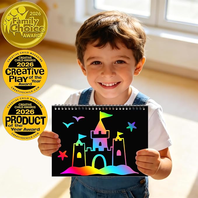 ZMLM Scratch Paper Art-Crafts Gift: 2 Pack Rainbow Notebooks Supplies Toys Easter Basket Stuffers for 3 4 5 6 7 8 9 10 Years Old Girls and Boys Kids Birthday Party Travel Games Summer