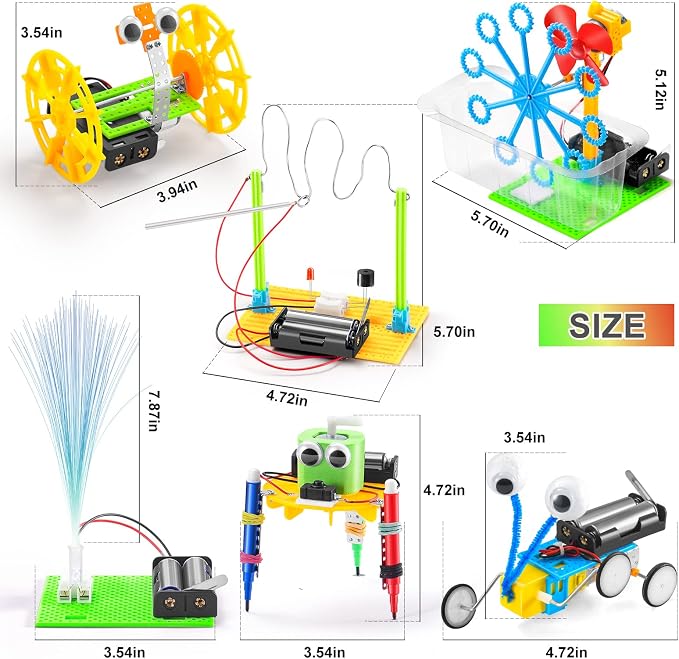 Science STEM Kits for Kids Age 8-12 6-8 12-14 10-12, STEM Toys for Ages 8-13, Boys Girls Crafts, Electronic Robotic Projects Experiments Engineering Activities, DIY Coding Robots 6 7 8 + Year Old