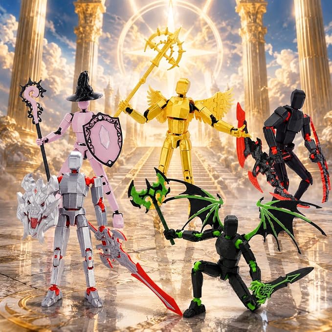 T13 Action Figure Set Assembled-3D Printed Multi-Jointed Movable Dummy 13，Titan 13 Action Figure, Birthday Gifts for Boys, Girls Desktop Decorations