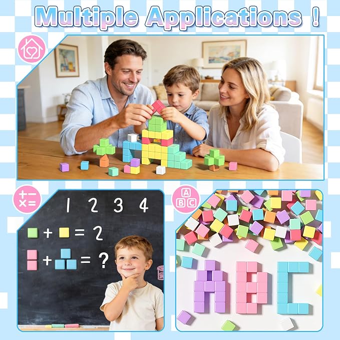 Apluses Magnetic Blocks Building Toys for 3+ Year Old Boys Girls | 1 inch, PP Plastic, Candy colors, 81pcs