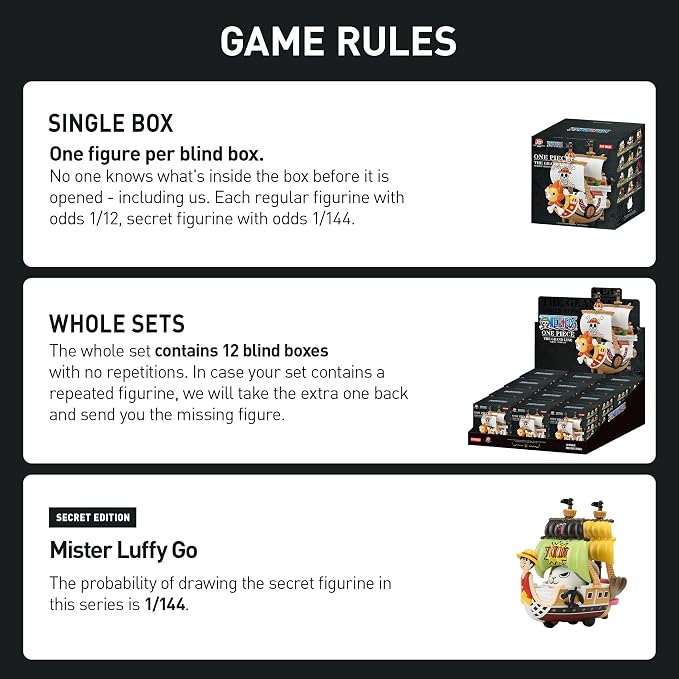 POP MART One Piece - The Grand Line Series Vehicles Blind Box Figures, Collectible Toys Home Decorations, Holiday Birthday Gifts for Boys, Anime Fans, Single Box