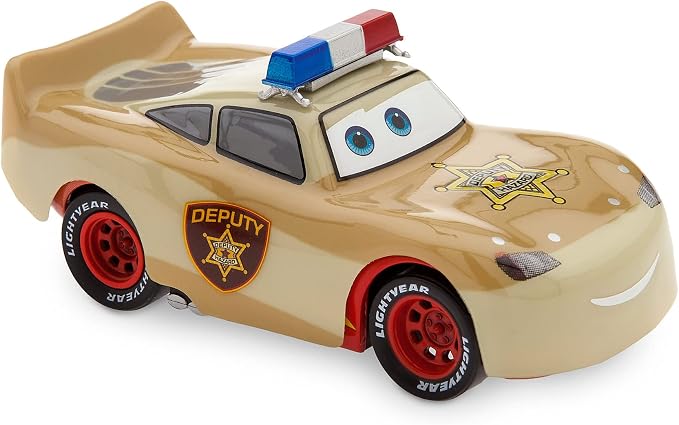Disney Store Official Lightning McQueen Die Cast Set - Cars on The Road Toys - 1:43 Scale Disney Cars Diecast Vehicle with Road Warrior & Deputy Hazard Makeovers Accessories