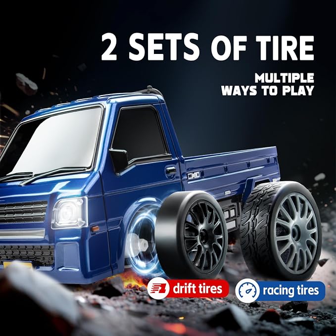 1/24 RC Drift Car, Remote Control Car, 2.4GHz 20KM/H 4WD High Speed RC Truck,Drifting Tires＆Two Batteries Racing Sports Toy Idea Gift for Boys Girls and Adults Kids