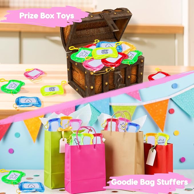 24PCS Mini Magnetic Drawing Board Party Favors Bulk for Kids 4-8 8-12 Birthday Summer Goodie Treat Bag Stuffers Classroom Treasure Chest Carnival Prizes Box Toys Pinata Filler End of Year Student Gift