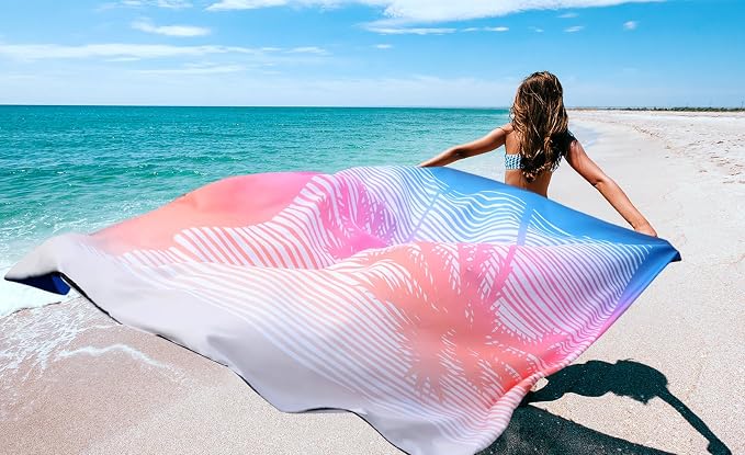 HIHOHO Beach Blanket Waterproof Sandproof Extra Large Beach Mat 79" X 83"/120"x108"for 1-8 Adults Quick Drying Durable Outdoor Picnic Mat for Beach Travel Camping Hiking