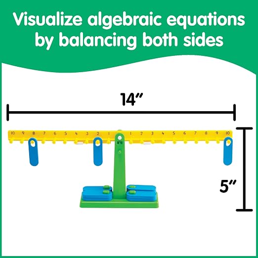 edxeducation Student Math Balance | Includes 20 Weights | Beginner Addition, Subtraction and Equations | Early Math and Number Concepts Manipulative