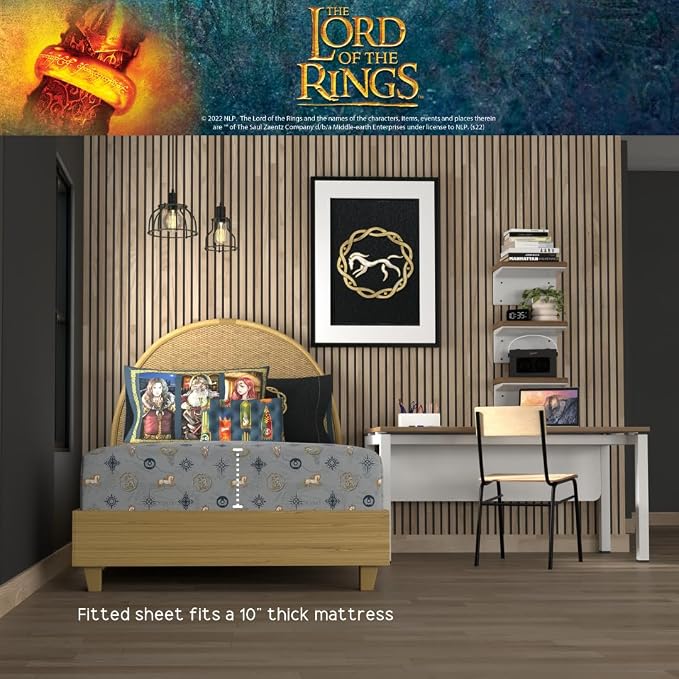 The Lord of the Rings: The War of the Rohirrim Bedding 7 Piece Super Soft Cozy Reversible Comforter and Sheet Set with Sham, Full, (Officially Licensed Product) By Franco