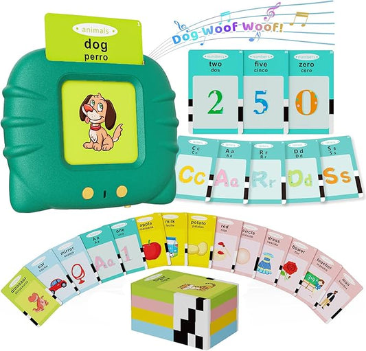 Aullsaty Toddler Toys Bilingual English and Spanish Talking Flash Cards for 1 2 3 4 5 6 Year Old Boys and Girls, Autism Sensory Toys for Autistic Children, Learning Educational Speech 250 Sight Words