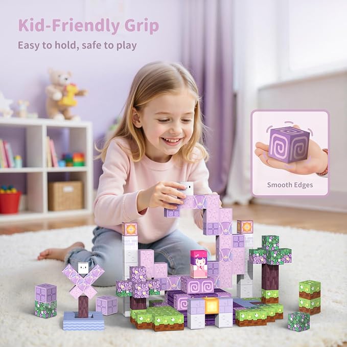 Magnetic Building Blocks 120PCS for Kids Ages 4-8, Magnetic Cubes STEM Toy Set, Strong Magnets Construction Blocks, Educational Building Toy for Boys Girls