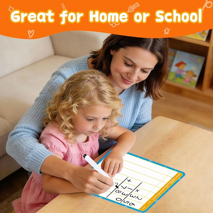 12 Pack Double Sided Division Dry Erase Board,12" x 9" Multiplication Flash Cards,Math Manipulatives Small White Board for Kids,Math Games Chart for Preschool Learning,Homeschool Essentials