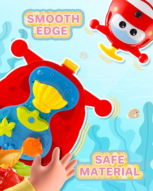 Super Wings Beach Toys Playset, Beach Toy for Kids Age 3+,Sandbox Toys 10 Pieces Including Shovel, Rake, Watering Can, Water Wheel and 6 Sand Molds - Travel Beach Toy