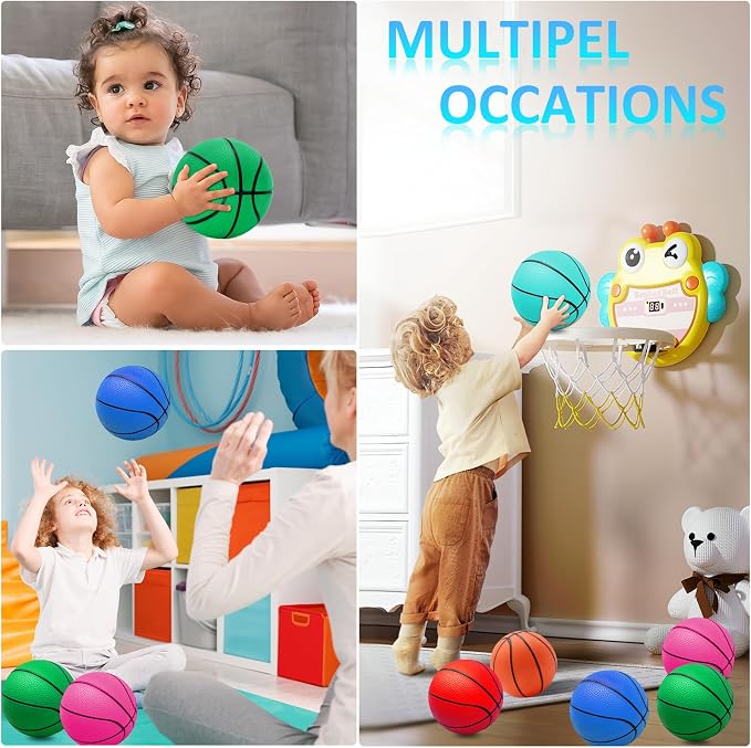 Oleitodh 30Pcs 7" Mini Basketball Balls Bulk PVC Small Basketballs for Over The Door Basketball Hoop Games Party Favors Indoor Outdoor Play Adults Kids Pool Beach Colorful