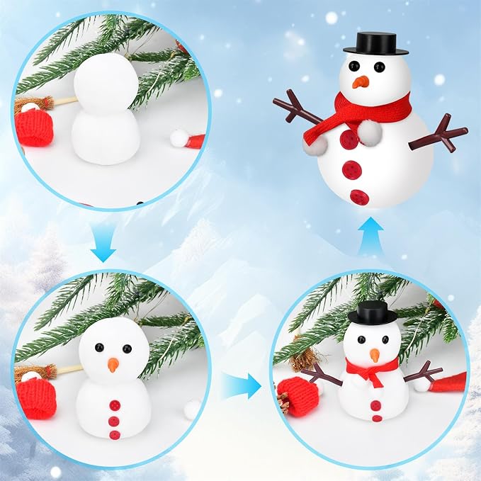 Stocking Stuffers for Kids Teen Boys Girls - 9 Pack Build Snowman Kit Christmas Crafts Gifts for Kids Creative Air Dry Modeling Clay Xmas Gift Birthday Gifts