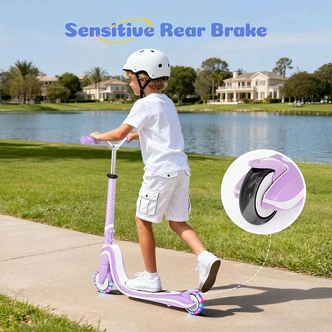 Tonbux Scooter for Kids with Light-Up Wheels & Deck, Adjustable Heights 2 Wheel Kids Scooters for Kids 5-7, Toddler Scooters with 4 Lighting Modes Deck
