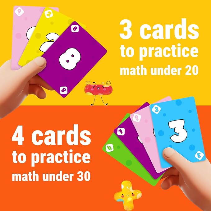 rokt&razo Math Dinos, Fast-Paced Math Card Game for Kids 5+, 8+ | 4 Operations with adjustable difficulty. Perfect for homeschool, STEM study aid & teaching tools. 132 cards, 2-6 players.