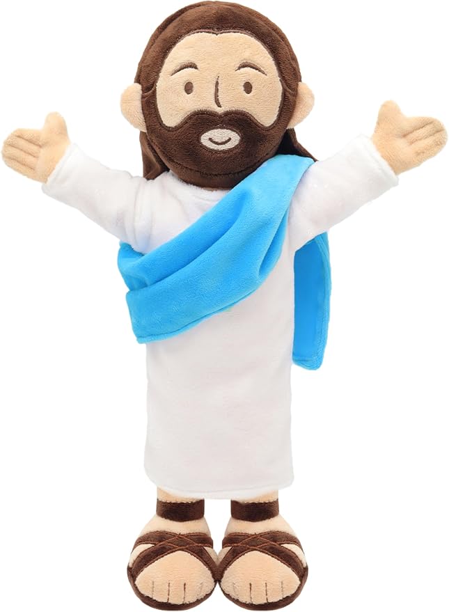 Yelakey 13" Jesus Plush, Jesus Stuffed Doll Plushie for Easter Christmas Church (Brown)