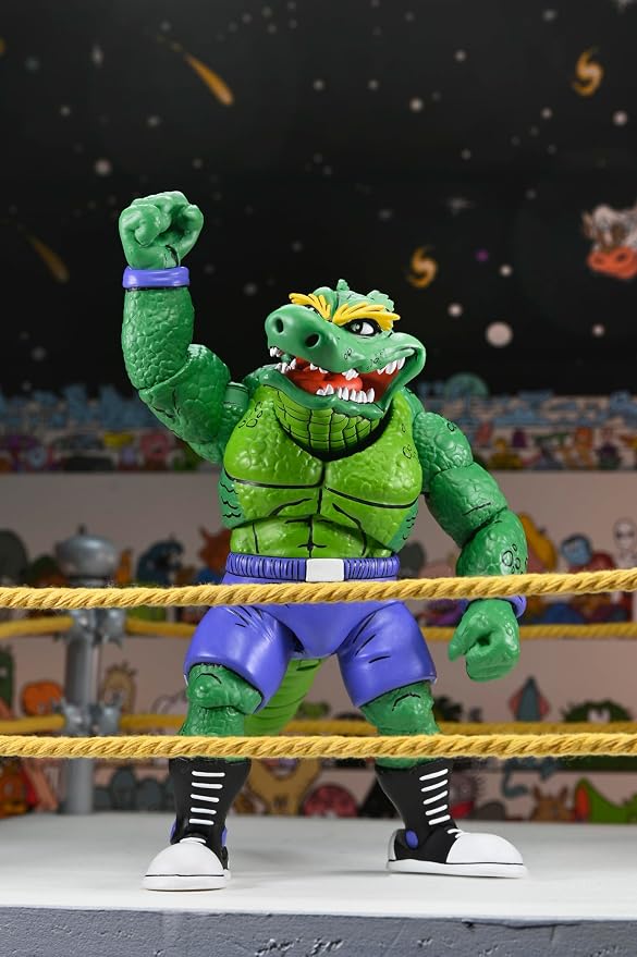 NECA Teenage Mutant Ninja Turtles Archie Comics Stump Wrestling Leatherhead 7" Scale Action Figure