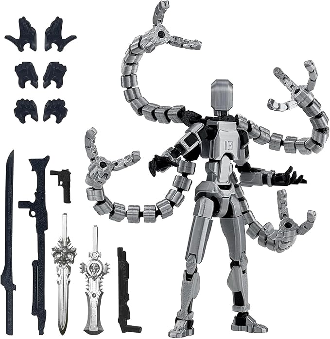 7.2 Inch T13 Assembly Completed Action Figure Accessories,T13 Multi-Jointed Movable,for Collectors Desktop Decorations t-13 Movability 3D Printed Toys