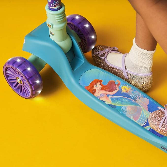 Jetson Character Kids Kick Scooter, LED Lights on Stem & Light-Up Wheels, Lightweight Frame, Height-Adjustable Handlebar, Lean-to-Steer System, Easy-Fold Mechanism