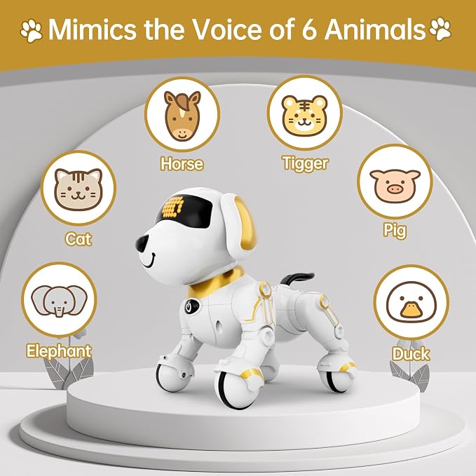 Dwi Dowellin Robot Dog for Kids 8-12,Remote Control Smart Robotic Dogs Pet Puppy Robotic Toy,Interactive Touch Walking Talking Toys for Boys Girls Christmas Birthday Gifts