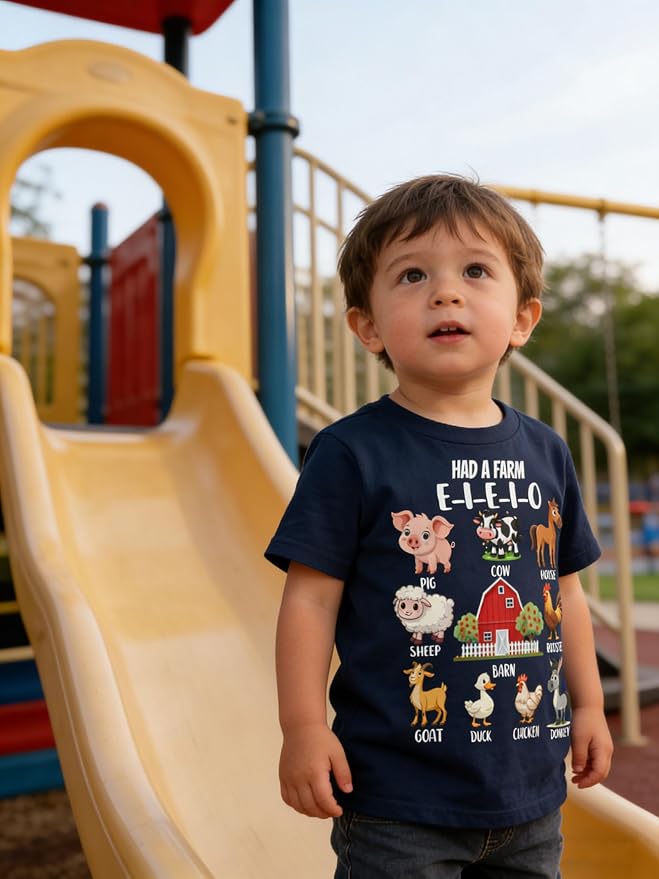 Funnycokid Toddler Boys Shirts Graphic T-Shirt Kids Short Sleeve Tees 2-7 Years
